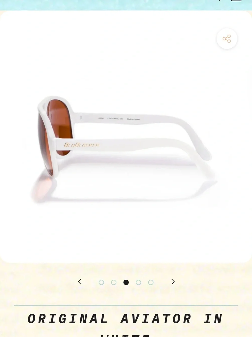 Original BluBlocker White Aviator Sunglasses with Orange Lenses - Link